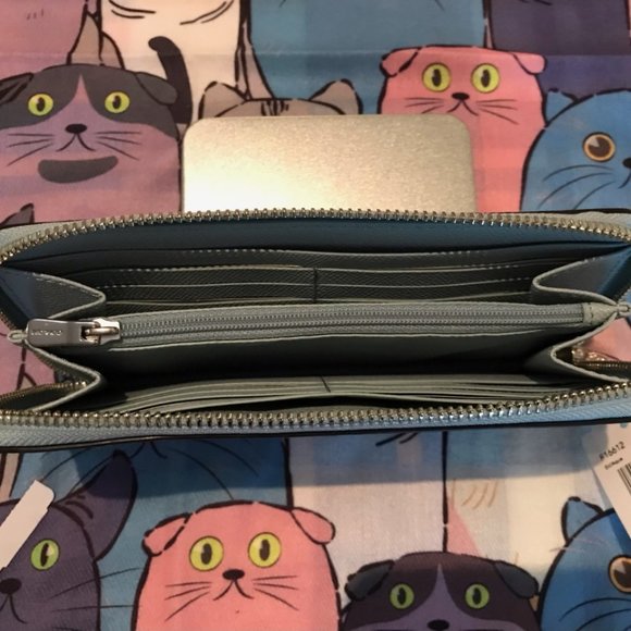 Coach long zip around wallet in powder blue - Picture 2 of 3